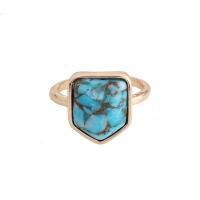 Turquoise Zinc Alloy Finger Ring, with turquoise, fashion jewelry & for woman, Inner Approx 17mm 