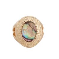 Shell Finger Ring, Zinc Alloy, with Abalone Shell, fashion jewelry & for woman, Inner Approx 17mm 