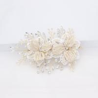 Headband, Zinc Alloy, with Seedbead & Plastic Pearl, handmade, fashion jewelry & for woman, golden [