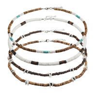 Collar De Perlas De Joyería, Coco, con 5cm extender cadena, 4 piezas & Estilo bohemio & unisexo, color mixto, longitud:45 cm, Vendido por Set