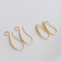 Brass Hook Earwire, real gold plated, DIY & for woman, golden [