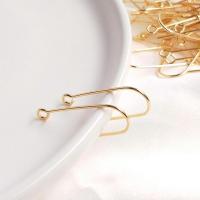Brass Hook Earwire, real gold plated, DIY golden [