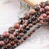Perles rhodonites, rhodonite, Rond, Placage, DIY & normes différentes pour le choix, couleurs mélangées Environ 37 cm, Vendu par brin