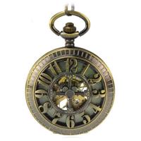 Pocket Watch, Zinc Alloy, with Rubber, Round, gold color plated, Unisex & stem-winder & luminated Approx 14.8 Inch 