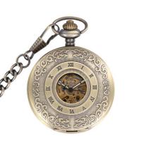 Pocket Watch, Zinc Alloy, with Rubber, Round, plated, vintage & Unisex & stem-winder & luminated Approx 14.8 Inch [