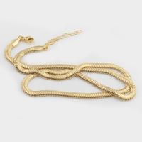 Messing Kabel-Verbindungs-Halsketten-Kette, goldfarben plattiert, DIY, goldfarben, 4x2mm, Länge:48.5 cm, verkauft von PC[
