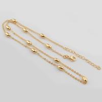 Messing Kabel-Verbindungs-Halsketten-Kette, goldfarben plattiert, DIY, goldfarben, 4x1mm, Länge:46.6 cm, verkauft von PC[