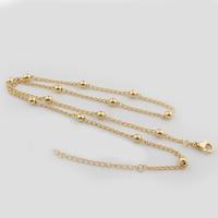 Brass Cable Link Necklace Chain, gold color plated, DIY, golden cm [