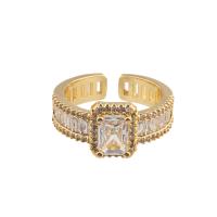 Cubic Zirconia Micro Pave Brass Finger Ring, gold color plated, DIY & micro pave cubic zirconia, golden, 23*10*5cm 