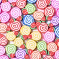 Fruit d'argile de polymère perles 
, fraise, DIY, couleurs mélangées, 10mm, Environ Vendu par sac[