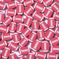 Perles bijoux Fimo , argile de polymère, Ballon de rugby, DIY, rouge, 10mm, Environ Vendu par sac