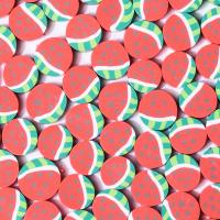 Fruit Polymer Clay Beads, Flat Round, DIY, red, 10mm, Approx 