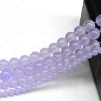 Purple Chalcedony Bead, Round, polished, DIY purple [