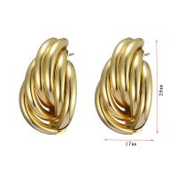 Iron Stud Earring, plated & for woman, golden 