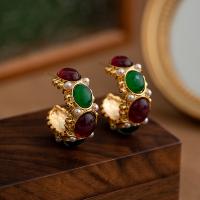 Resin Zinc Alloy Earring, with Resin, fashion jewelry & for woman 3.3cmx1.5cm 
