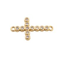 Cubic Zirconia Micro Pave Brass Connector, gold color plated, DIY & micro pave cubic zirconia, golden Approx 1mm 
