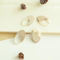 Dyed Wood Pendants, with Resin, Oval, DIY & hollow Approx [
