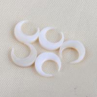 White Shell Pendants, Moon, DIY & no hole, white 
