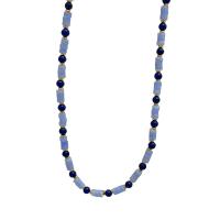 Natural Lapis Lazuli Necklace, with Brass, handmade & for woman, blue 