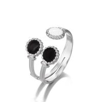 Esmalte de acero inoxidable anillo de dedo, acero inoxidable 304, diferentes estilos para la opción & para mujer, color original, tamaño:7, Vendido por UD
