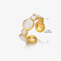 Enamel Stainless Steel Finger Ring, 304 Stainless Steel, gold color plated & for woman, US Ring 