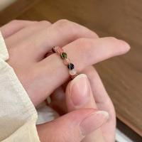 Хрустальное латунное палец кольцо, Кристаллы, ювелирные изделия моды & Женский, разноцветный, 17mm, продается PC