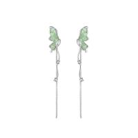 Crystal Drop Earring, Zinc Alloy, with Crystal, silver color plated, fashion jewelry & for woman 