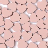 Polymer Clay Jewelry Beads, Heart, DIY, light pink, 10mm, Approx 