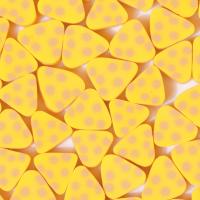 Polymer Clay Jewelry Beads, Triangle, DIY, yellow, 10mm, Approx 