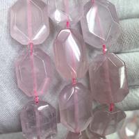 Perles en Quartz Rose naturel, polygone, DIY & facettes, rose Environ 38 cm, Vendu par brin
