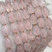 Perles en Quartz Rose naturel, ovale, DIY, rose Environ 38 cm, Vendu par brin