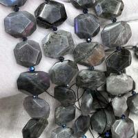 Labradorite Beads, Polygon, DIY & faceted, mixed colors Approx 38 cm 