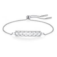 Cubic Zirconia Micro Pave Sterling Silver Bracelet, 925 Sterling Silver, with Shell Pearl, fashion jewelry & micro pave cubic zirconia & for woman Approx 8.58 Inch 