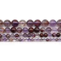 Perles en Quartz de fantôme, Purple-Phantom-Quartz, Rond, DIY & normes différentes pour le choix, violet Environ 38 cm, Vendu par brin