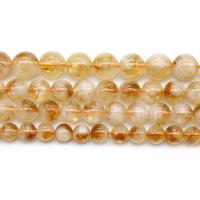 Cristal en jaune naturelles, perles de citrine, Rond, DIY & normes différentes pour le choix, Jaune Environ 38 cm, Vendu par brin