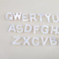 Trochus Beads, Alphabet Letter, DIY & no hole, white 