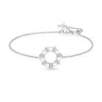 Cubic Zirconia Micro Pave Sterling Silver Bracelet, 925 Sterling Silver, with Shell Pearl, with 1.18inch extender chain, fashion jewelry & micro pave cubic zirconia & for woman Approx 5.9 Inch [