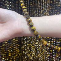 Tiger Eye Beads, Round, DIY yellow Approx 38 cm 