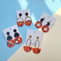 Polymer Clay Drop Earring, Zinc Alloy, with Polymer Clay, handmade & fashion jewelry & for woman 