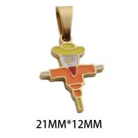 Enamel Stainless Steel Pendant, 304 Stainless Steel, plated, DIY, golden Approx 3.5*5.5mm 