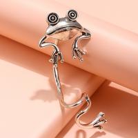 Earring Cuff and Wraps, Zinc Alloy, Frog, silver color plated, fashion jewelry & for woman 