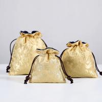 Joyería de algodón bolsas, Vintage & diverso tamaño para la opción, amarillo, Vendido por UD