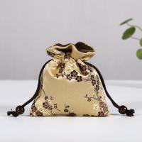 Silk Jewelry Pouches Bags, vintage yellow [