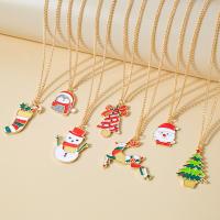 Christmas Jewelry Necklace, Zinc Alloy, Christmas Design & fashion jewelry & for woman & enamel Approx 46.3 cm 