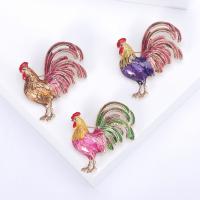 Zinc Alloy Jewelry Brooch, Cock, gold color plated, fashion jewelry & for woman & enamel 