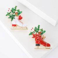 Zinc Alloy Jewelry Brooch, Shoes, gold color plated, fashion jewelry & for woman & enamel 