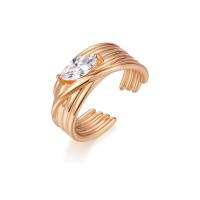 Cubic Zirconia Micro Pave Brass Finger Ring, Plating champagne gold, fashion jewelry & micro pave cubic zirconia & for woman 