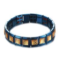 Acier inoxydable santé Bracelets, Acier inoxydable 304, Placage ionique sous vide, bijoux de mode & unisexe, bleu, 11mm mm, Vendu par PC