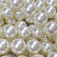Glass Pearl Beads, Round, DIY white Approx 38 cm 
