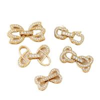 Cubic Zirconia Micro Pave Brass Connector, plated, DIY & micro pave cubic zirconia, golden [